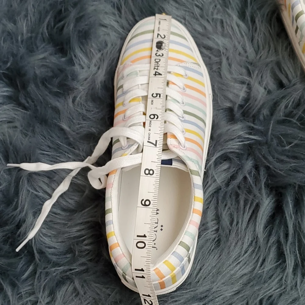 NIB J. Crew Printed Canvas Striped Sneakers